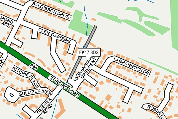FK17 8DS map - OS OpenMap – Local (Ordnance Survey) FK17 8DS map - OS OpenMap – Local (Ordnance Survey)