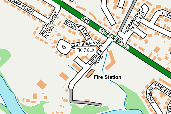 FK17 8LX map - OS OpenMap – Local (Ordnance Survey) FK17 8LX map - OS OpenMap – Local (Ordnance Survey)