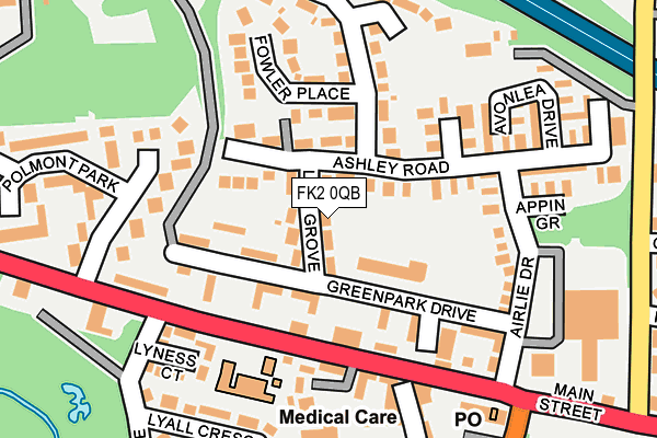 FK2 0QB map - OS OpenMap – Local (Ordnance Survey) FK2 0QB map - OS OpenMap – Local (Ordnance Survey)