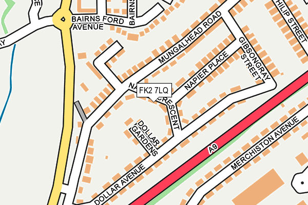 FK2 7LQ map - OS OpenMap – Local (Ordnance Survey) FK2 7LQ map - OS OpenMap – Local (Ordnance Survey)
