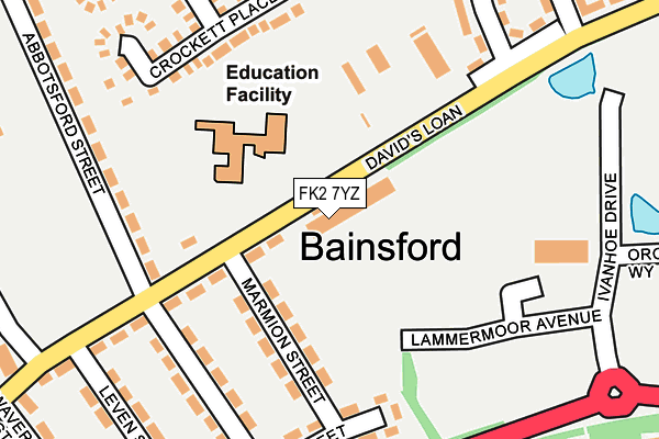 FK2 7YZ map - OS OpenMap – Local (Ordnance Survey) FK2 7YZ map - OS OpenMap – Local (Ordnance Survey)
