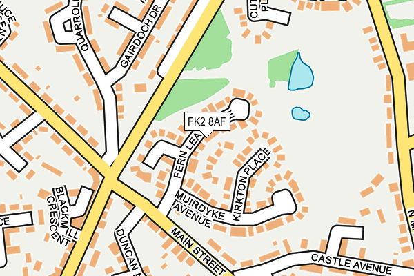 FK2 8AF map - OS OpenMap – Local (Ordnance Survey) FK2 8AF map - OS OpenMap – Local (Ordnance Survey)