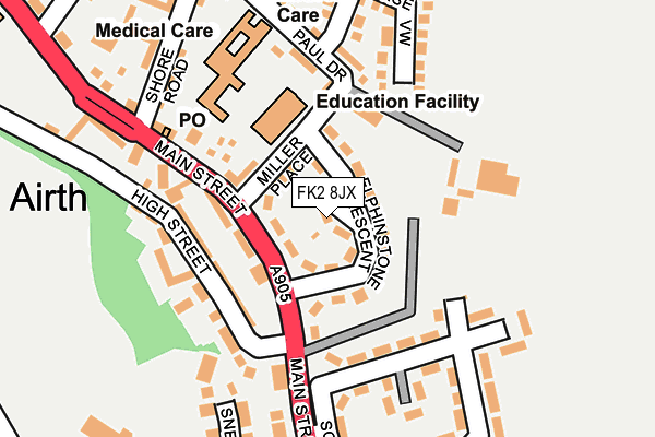 FK2 8JX map - OS OpenMap – Local (Ordnance Survey) FK2 8JX map - OS OpenMap – Local (Ordnance Survey)
