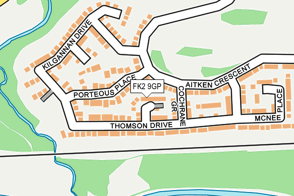 FK2 9GP map - OS OpenMap – Local (Ordnance Survey) FK2 9GP map - OS OpenMap – Local (Ordnance Survey)