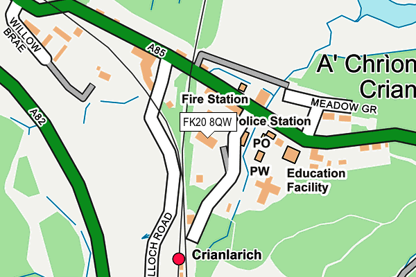 FK20 8QW map - OS OpenMap – Local (Ordnance Survey) FK20 8QW map - OS OpenMap – Local (Ordnance Survey)