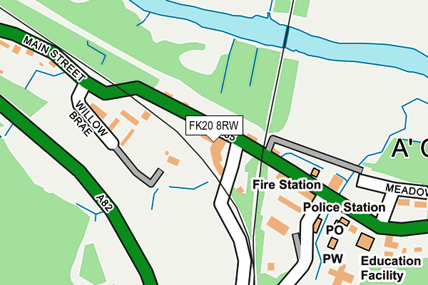 FK20 8RW map - OS OpenMap – Local (Ordnance Survey) FK20 8RW map - OS OpenMap – Local (Ordnance Survey)