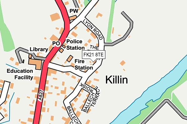 FK21 8TE map - OS OpenMap – Local (Ordnance Survey) FK21 8TE map - OS OpenMap – Local (Ordnance Survey)
