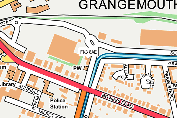 FK3 8AE map - OS OpenMap – Local (Ordnance Survey) FK3 8AE map - OS OpenMap – Local (Ordnance Survey)