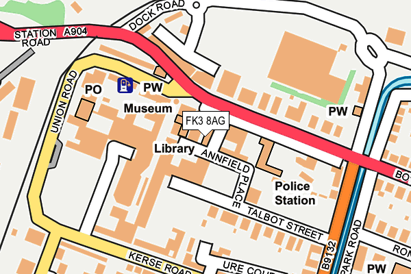 FK3 8AG map - OS OpenMap – Local (Ordnance Survey)