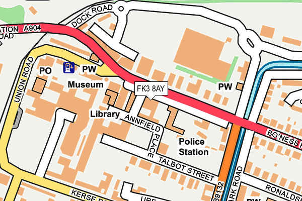 FK3 8AY map - OS OpenMap – Local (Ordnance Survey) FK3 8AY map - OS OpenMap – Local (Ordnance Survey)
