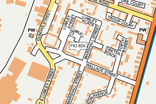 FK3 8DA map - OS OpenMap – Local (Ordnance Survey) FK3 8DA map - OS OpenMap – Local (Ordnance Survey)