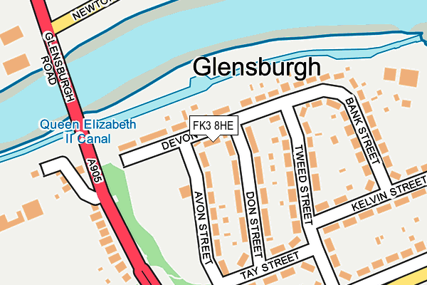FK3 8HE map - OS OpenMap – Local (Ordnance Survey)