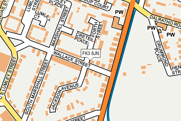 FK3 8JN map - OS OpenMap – Local (Ordnance Survey) FK3 8JN map - OS OpenMap – Local (Ordnance Survey)