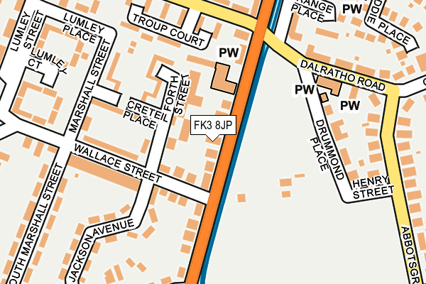 FK3 8JP map - OS OpenMap – Local (Ordnance Survey) FK3 8JP map - OS OpenMap – Local (Ordnance Survey)