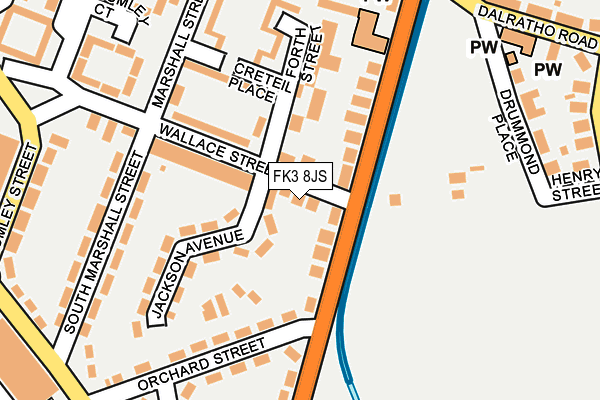 FK3 8JS map - OS OpenMap – Local (Ordnance Survey) FK3 8JS map - OS OpenMap – Local (Ordnance Survey)