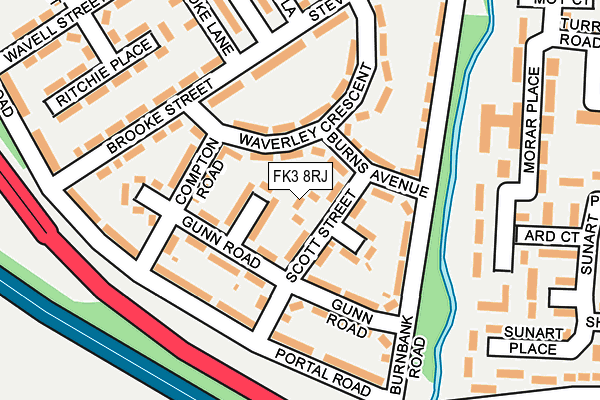 FK3 8RJ map - OS OpenMap – Local (Ordnance Survey)