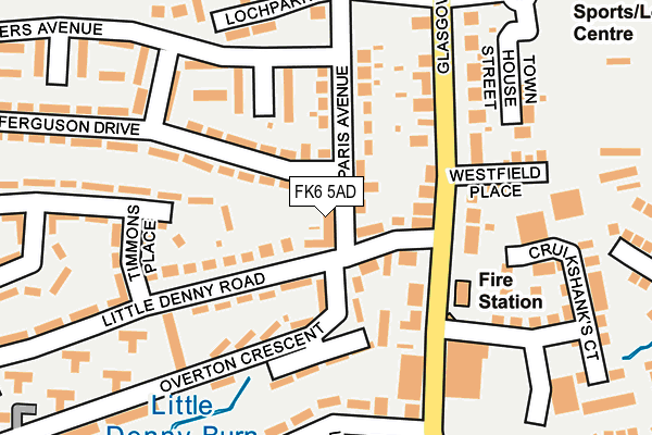 FK6 5AD map - OS OpenMap – Local (Ordnance Survey) FK6 5AD map - OS OpenMap – Local (Ordnance Survey)