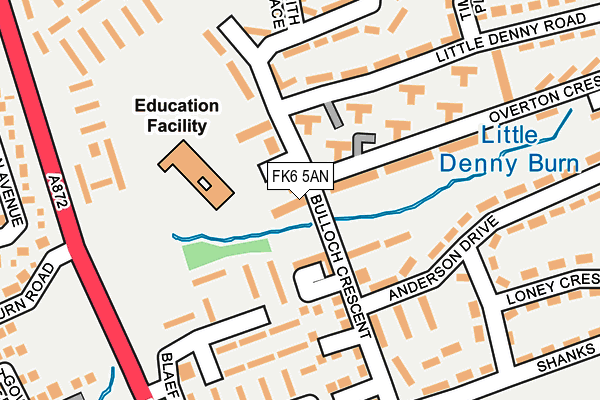 FK6 5AN map - OS OpenMap – Local (Ordnance Survey) FK6 5AN map - OS OpenMap – Local (Ordnance Survey)