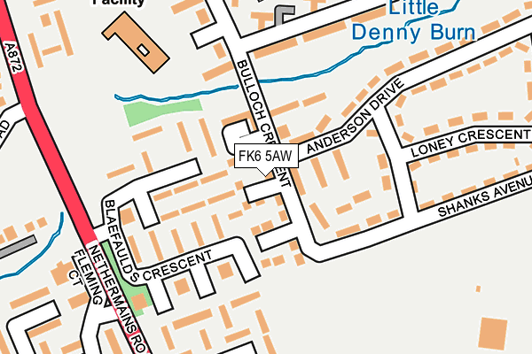 FK6 5AW map - OS OpenMap – Local (Ordnance Survey) FK6 5AW map - OS OpenMap – Local (Ordnance Survey)