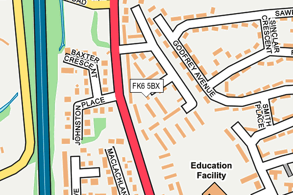 FK6 5BX map - OS OpenMap – Local (Ordnance Survey) FK6 5BX map - OS OpenMap – Local (Ordnance Survey)