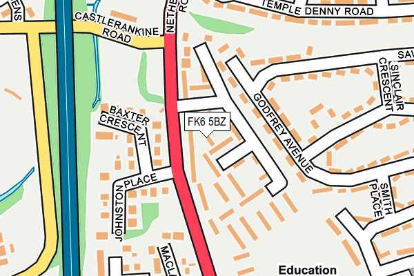 FK6 5BZ map - OS OpenMap – Local (Ordnance Survey) FK6 5BZ map - OS OpenMap – Local (Ordnance Survey)