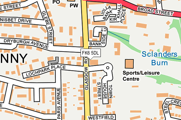 FK6 5DL map - OS OpenMap – Local (Ordnance Survey) FK6 5DL map - OS OpenMap – Local (Ordnance Survey)