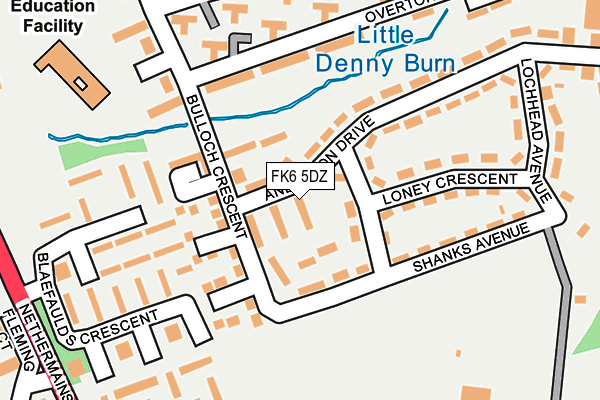 FK6 5DZ map - OS OpenMap – Local (Ordnance Survey) FK6 5DZ map - OS OpenMap – Local (Ordnance Survey)