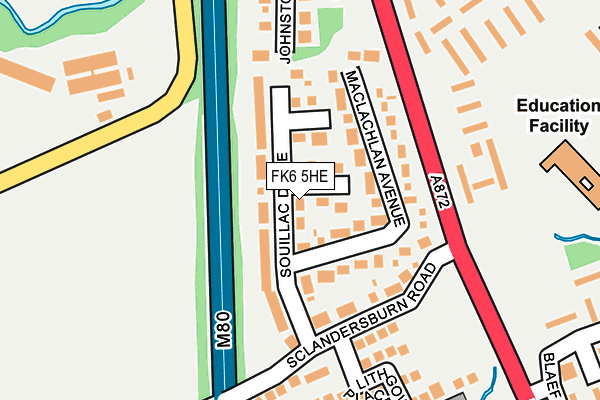 FK6 5HE map - OS OpenMap – Local (Ordnance Survey) FK6 5HE map - OS OpenMap – Local (Ordnance Survey)