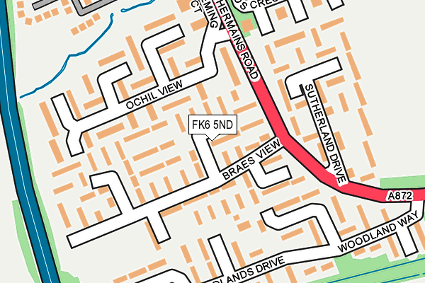 FK6 5ND map - OS OpenMap – Local (Ordnance Survey) FK6 5ND map - OS OpenMap – Local (Ordnance Survey)