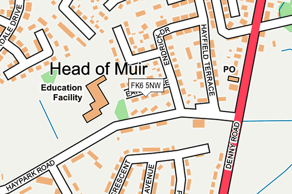 FK6 5NW map - OS OpenMap – Local (Ordnance Survey) FK6 5NW map - OS OpenMap – Local (Ordnance Survey)