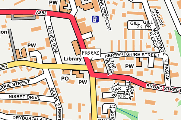 FK6 6AZ map - OS OpenMap – Local (Ordnance Survey) FK6 6AZ map - OS OpenMap – Local (Ordnance Survey)