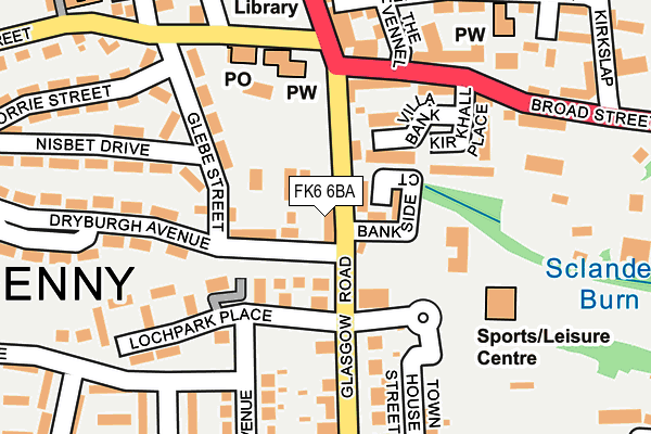 FK6 6BA map - OS OpenMap – Local (Ordnance Survey) FK6 6BA map - OS OpenMap – Local (Ordnance Survey)