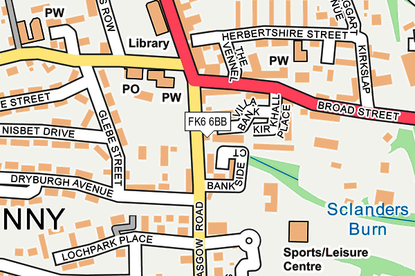 FK6 6BB map - OS OpenMap – Local (Ordnance Survey) FK6 6BB map - OS OpenMap – Local (Ordnance Survey)
