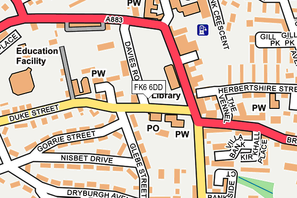 FK6 6DD map - OS OpenMap – Local (Ordnance Survey) FK6 6DD map - OS OpenMap – Local (Ordnance Survey)