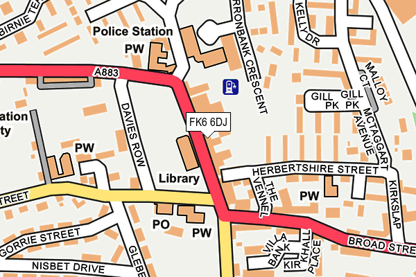 FK6 6DJ map - OS OpenMap – Local (Ordnance Survey) FK6 6DJ map - OS OpenMap – Local (Ordnance Survey)