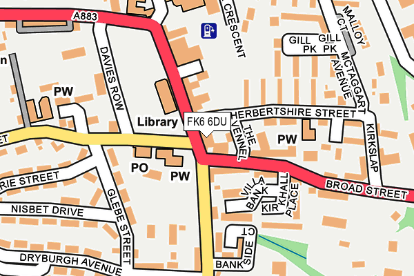 FK6 6DU map - OS OpenMap – Local (Ordnance Survey) FK6 6DU map - OS OpenMap – Local (Ordnance Survey)