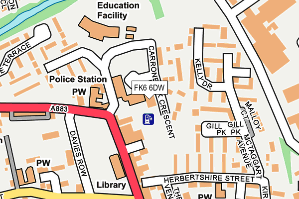 FK6 6DW map - OS OpenMap – Local (Ordnance Survey) FK6 6DW map - OS OpenMap – Local (Ordnance Survey)