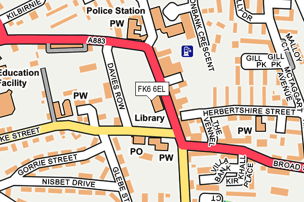 FK6 6EL map - OS OpenMap – Local (Ordnance Survey) FK6 6EL map - OS OpenMap – Local (Ordnance Survey)