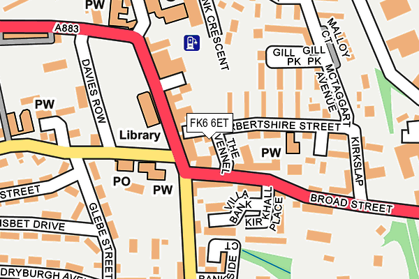 FK6 6ET map - OS OpenMap – Local (Ordnance Survey) FK6 6ET map - OS OpenMap – Local (Ordnance Survey)