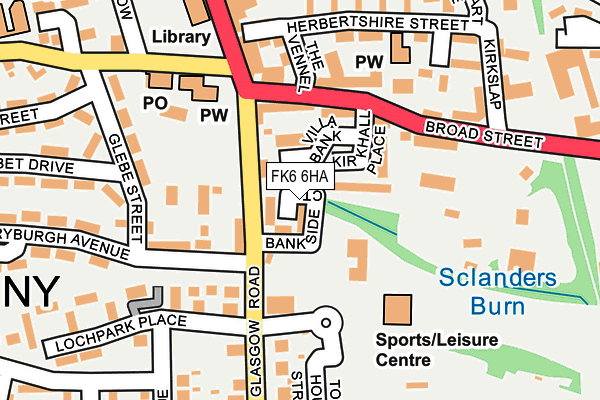 FK6 6HA map - OS OpenMap – Local (Ordnance Survey) FK6 6HA map - OS OpenMap – Local (Ordnance Survey)