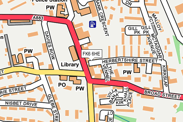 FK6 6HE map - OS OpenMap – Local (Ordnance Survey) FK6 6HE map - OS OpenMap – Local (Ordnance Survey)