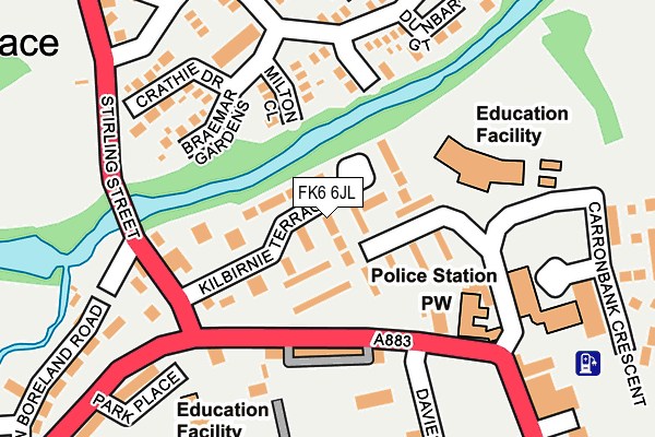 FK6 6JL map - OS OpenMap – Local (Ordnance Survey) FK6 6JL map - OS OpenMap – Local (Ordnance Survey)