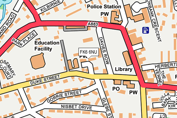 FK6 6NU map - OS OpenMap – Local (Ordnance Survey) FK6 6NU map - OS OpenMap – Local (Ordnance Survey)