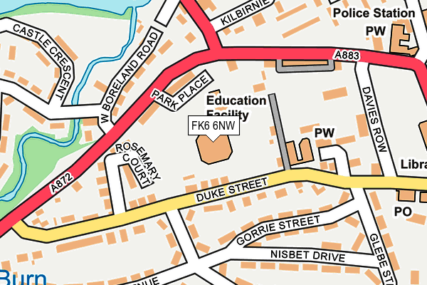FK6 6NW map - OS OpenMap – Local (Ordnance Survey) FK6 6NW map - OS OpenMap – Local (Ordnance Survey)
