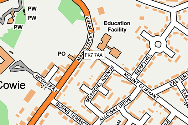 FK7 7AA map - OS OpenMap – Local (Ordnance Survey) FK7 7AA map - OS OpenMap – Local (Ordnance Survey)