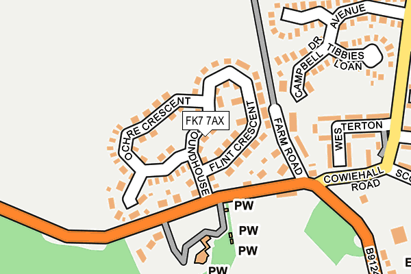 FK7 7AX map - OS OpenMap – Local (Ordnance Survey) FK7 7AX map - OS OpenMap – Local (Ordnance Survey)
