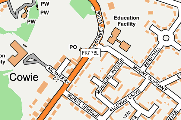 FK7 7BL map - OS OpenMap – Local (Ordnance Survey) FK7 7BL map - OS OpenMap – Local (Ordnance Survey)