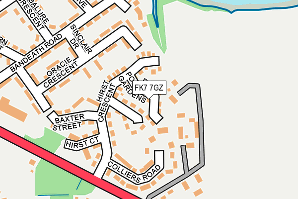 FK7 7GZ map - OS OpenMap – Local (Ordnance Survey) FK7 7GZ map - OS OpenMap – Local (Ordnance Survey)
