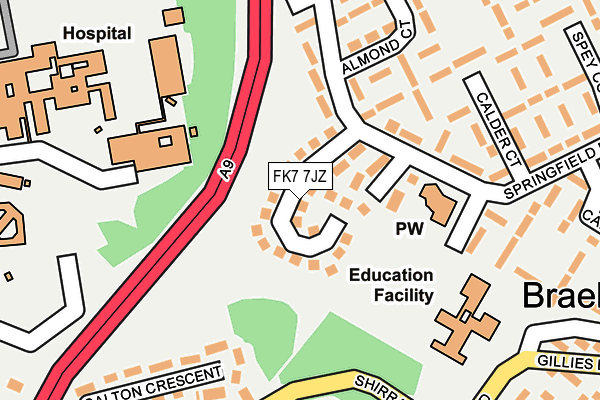 FK7 7JZ map - OS OpenMap – Local (Ordnance Survey) FK7 7JZ map - OS OpenMap – Local (Ordnance Survey)