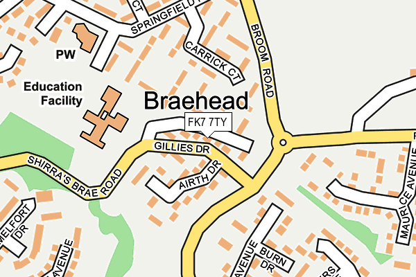 FK7 7TY map - OS OpenMap – Local (Ordnance Survey) FK7 7TY map - OS OpenMap – Local (Ordnance Survey)